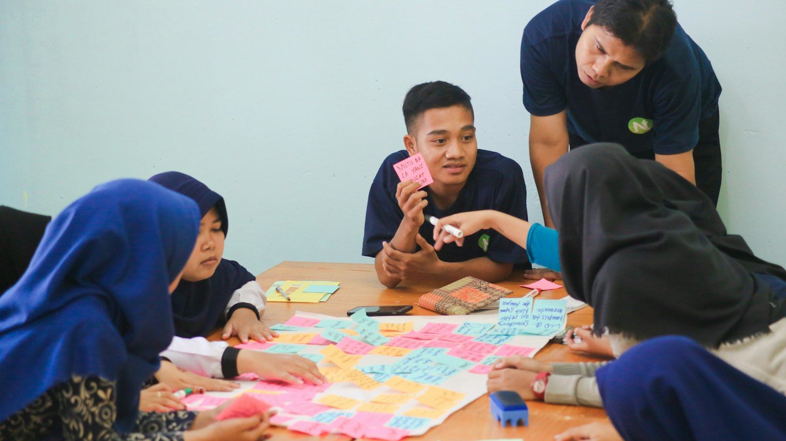 Students working together on a group activity