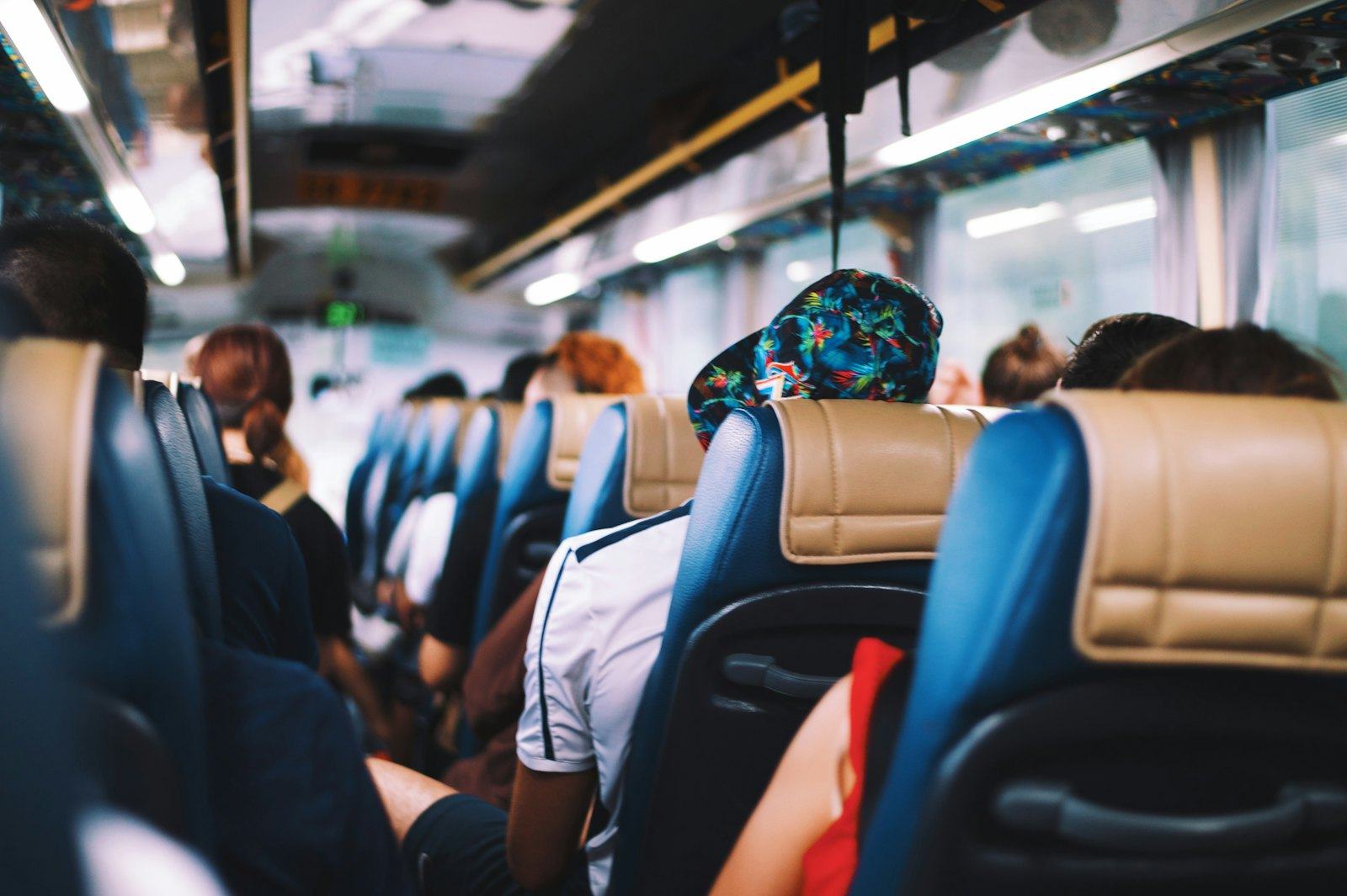 Seats inside a bus