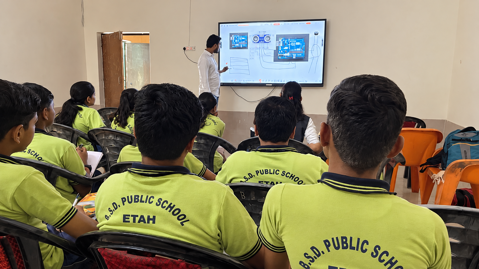 Students of Classes VI–XII attending the Robotics and STEM Introductory Session at BSD Public School, Etah, on 24 October 2026.